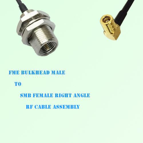 FME Bulkhead Male to SMB Female Right Angle RF Cable Assembly FME Bulkhead Male to SMB Female Right Angle RF Cable Assembly