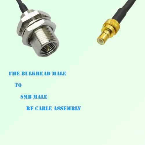 FME Bulkhead Male to SMB Male RF Cable Assembly