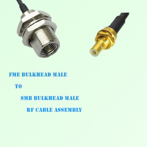 FME Bulkhead Male to SMB Bulkhead Male RF Cable Assembly