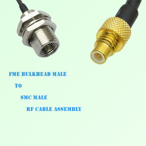 FME Bulkhead Male to SMC Male RF Cable Assembly