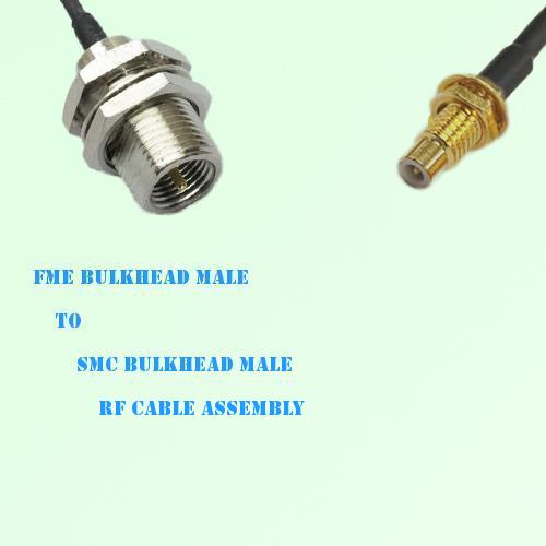 FME Bulkhead Male to SMC Bulkhead Male RF Cable Assembly