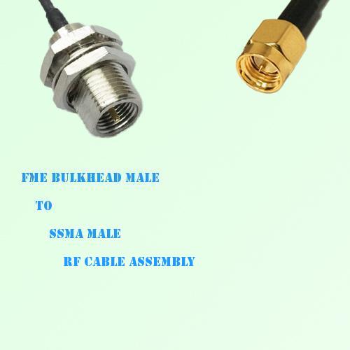 FME Bulkhead Male to SSMA Male RF Cable Assembly FME Bulkhead Male to SSMA Male RF Cable Assembly