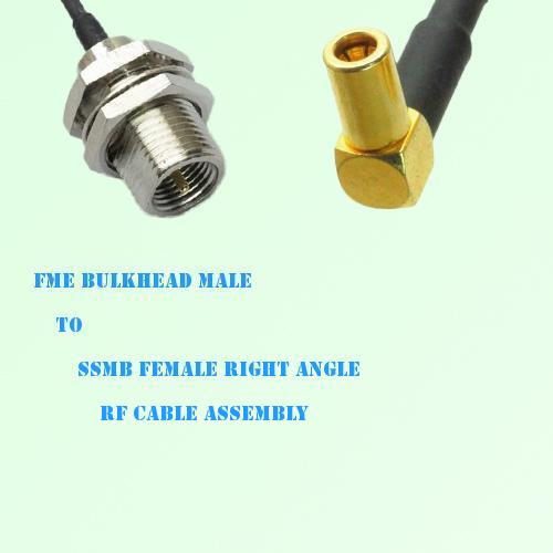 FME Bulkhead Male to SSMB Female Right Angle RF Cable Assembly