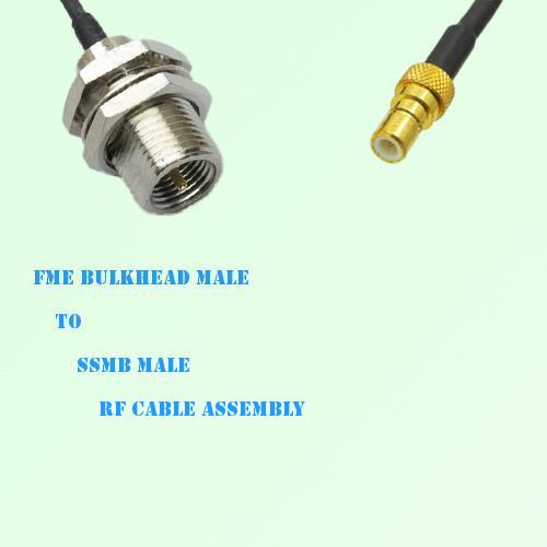 FME Bulkhead Male to SSMB Male RF Cable Assembly