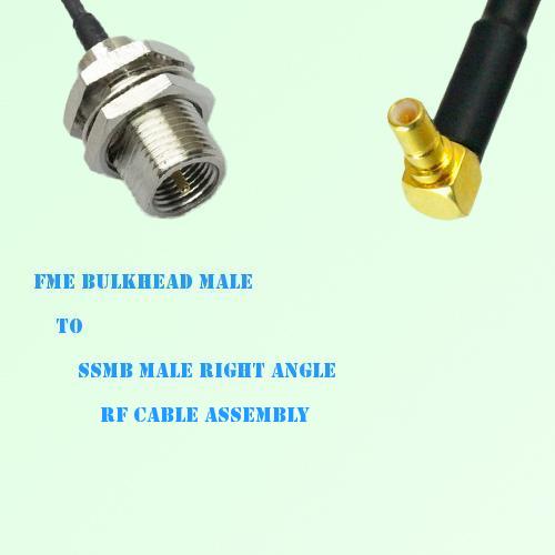 FME Bulkhead Male to SSMB Male Right Angle RF Cable Assembly