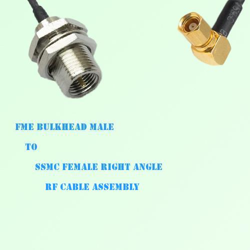 FME Bulkhead Male to SSMC Female Right Angle RF Cable Assembly