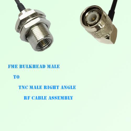 FME Bulkhead Male to TNC Male Right Angle RF Cable Assembly