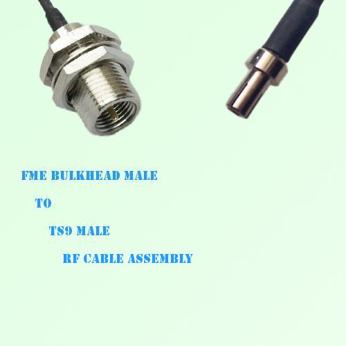 FME Bulkhead Male to TS9 Male RF Cable Assembly