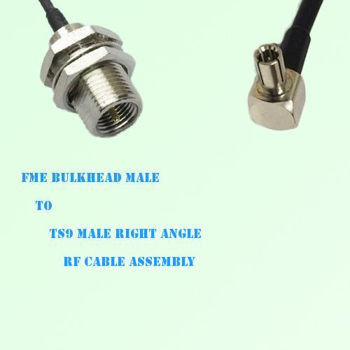 FME Bulkhead Male to TS9 Male Right Angle RF Cable Assembly