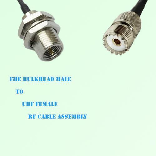 FME Bulkhead Male to UHF Female RF Cable Assembly
