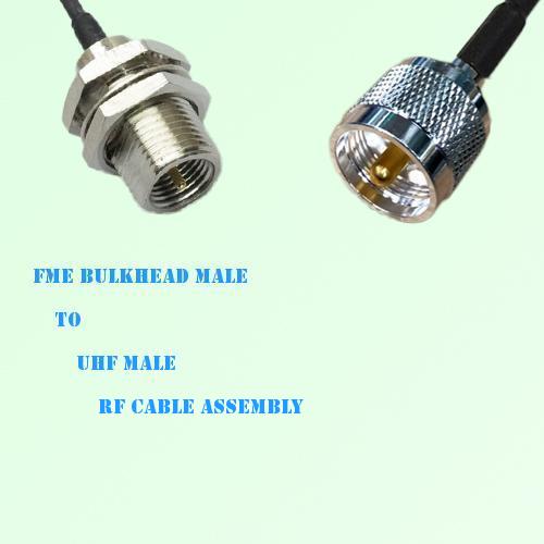 FME Bulkhead Male to UHF Male RF Cable Assembly