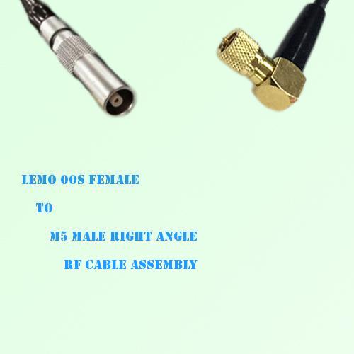 Lemo FFA 00S Female to Microdot 10-32 M5 Male R/A RF Cable Assembly