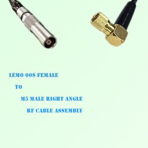 Lemo FFA 00S Female to Microdot 10-32 M5 Male R/A RF Cable Assembly Lemo FFA 00S Female to Microdot 10-32 M5 Male R/A RF Cable Assembly