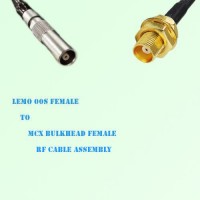 Lemo FFA 00S Female to MCX Bulkhead Female RF Cable Assembly
