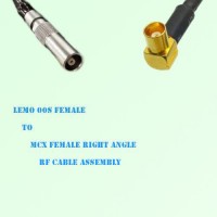Lemo FFA 00S Female to MCX Female Right Angle RF Cable Assembly