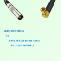 Lemo FFA 00S Female to MMCX Female Right Angle RF Cable Assembly