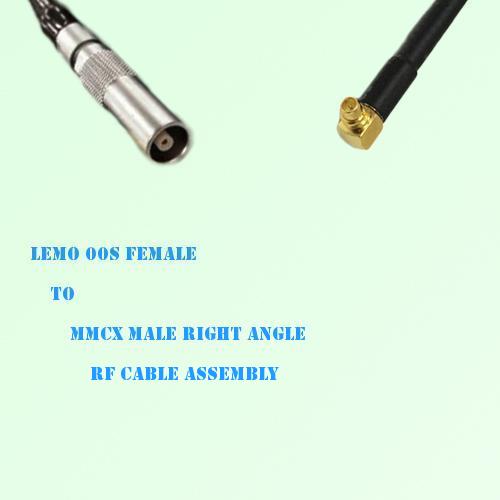 Lemo FFA 00S Female to MMCX Male Right Angle RF Cable Assembly Lemo FFA 00S Female to MMCX Male Right Angle RF Cable Assembly