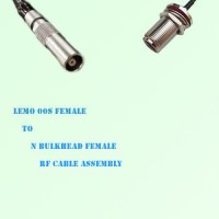 Lemo FFA 00S Female to N Bulkhead Female RF Cable Assembly