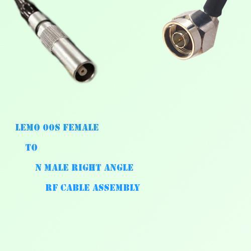 Lemo FFA 00S Female to N Male Right Angle RF Cable Assembly
