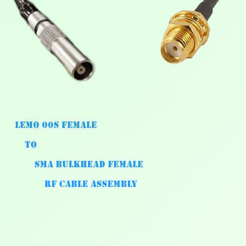 Lemo FFA 00S Female to SMA Bulkhead Female RF Cable Assembly