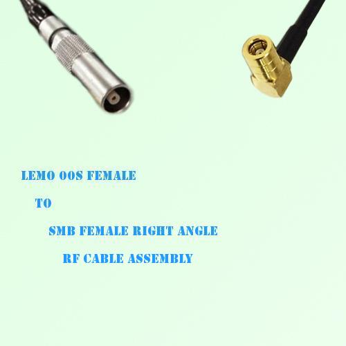 Lemo FFA 00S Female to SMB Female Right Angle RF Cable Assembly