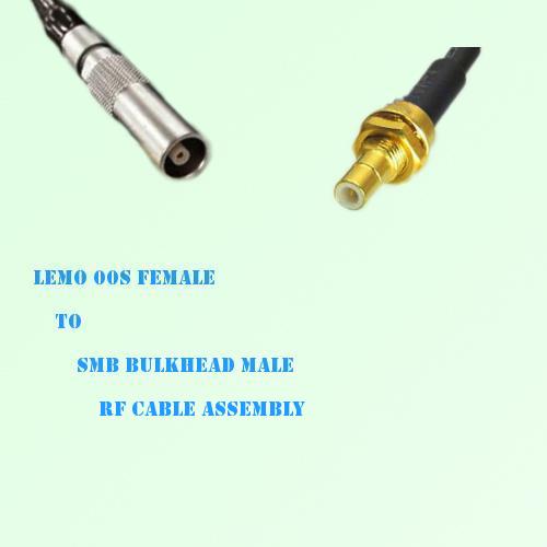 Lemo FFA 00S Female to SMB Bulkhead Male RF Cable Assembly