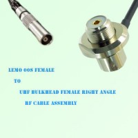 Lemo FFA 00S Female to UHF Bulkhead Female R/A RF Cable Assembly