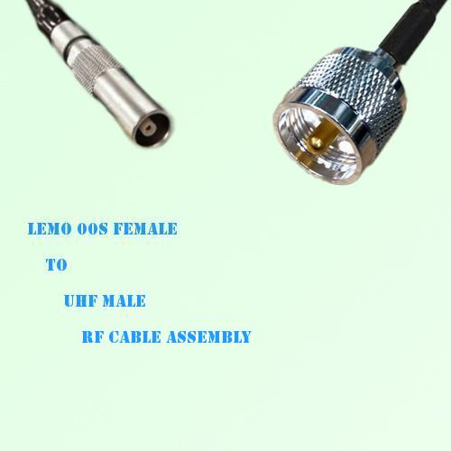 Lemo FFA 00S Female to UHF Male RF Cable Assembly