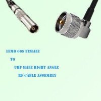 Lemo FFA 00S Female to UHF Male Right Angle RF Cable Assembly
