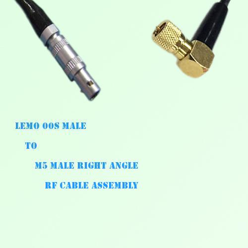 Lemo FFA 00S Male to Microdot 10-32 M5 Male R/A RF Cable Assembly