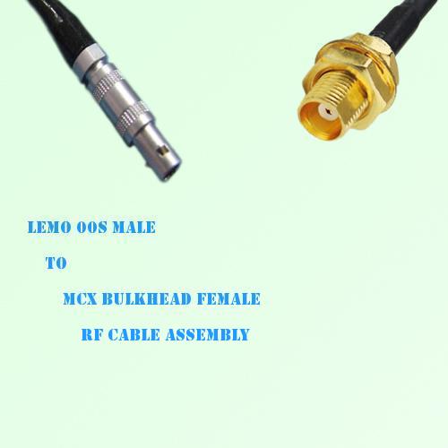 Lemo FFA 00S Male to MCX Bulkhead Female RF Cable Assembly