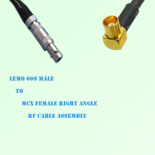 Lemo FFA 00S Male to MCX Female Right Angle RF Cable Assembly