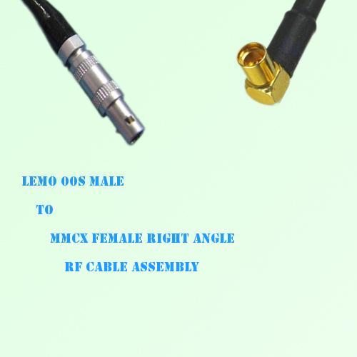 Lemo FFA 00S Male to MMCX Female Right Angle RF Cable Assembly