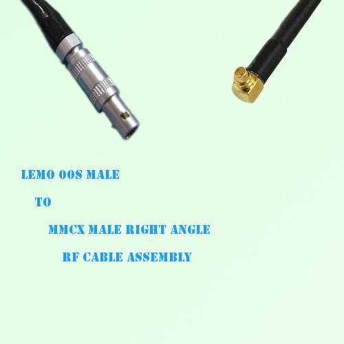 Lemo FFA 00S Male to MMCX Male Right Angle RF Cable Assembly Lemo FFA 00S Male to MMCX Male Right Angle RF Cable Assembly