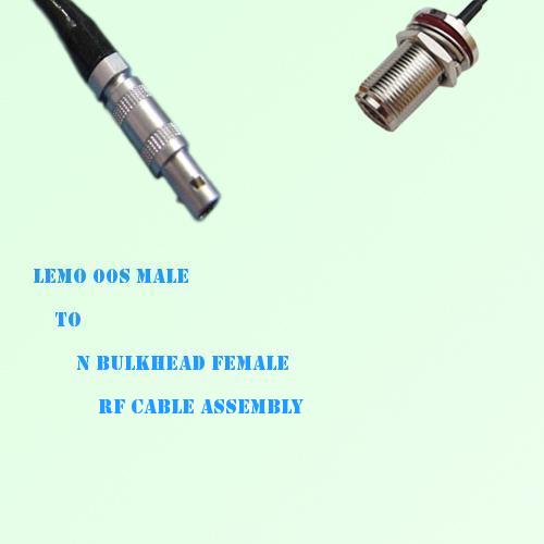 Lemo FFA 00S Male to N Bulkhead Female RF Cable Assembly