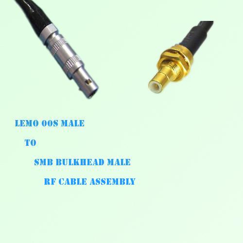 Lemo FFA 00S Male to SMB Bulkhead Male RF Cable Assembly
