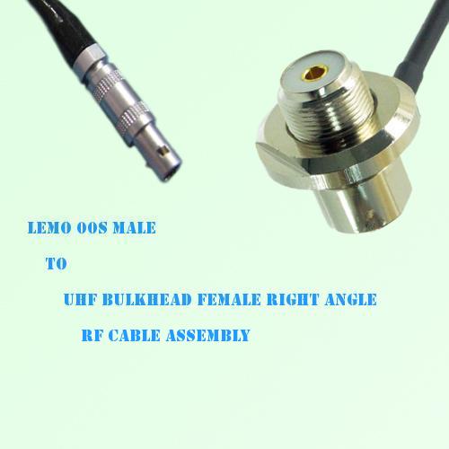 Lemo FFA 00S Male to UHF Bulkhead Female Right Angle RF Cable Assembly