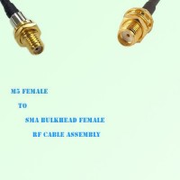 Microdot 10-32 M5 Female to SMA Bulkhead Female RF Cable Assembly