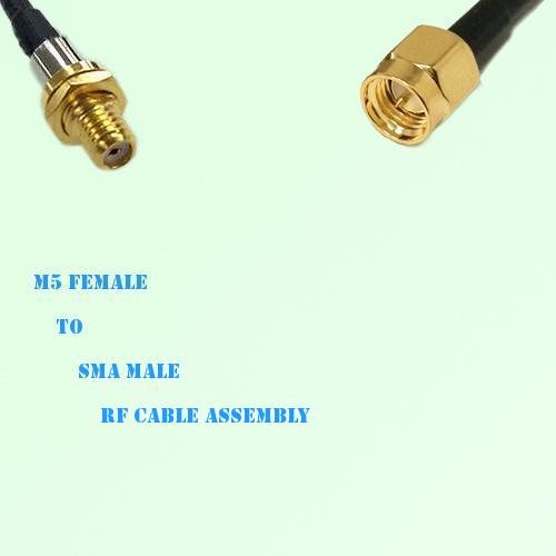 Microdot 10-32 M5 Female to SMA Male RF Cable Assembly