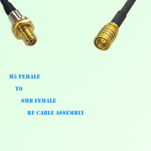 Microdot 10-32 M5 Female to SMB Female RF Cable Assembly