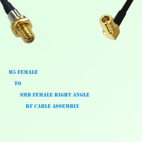Microdot 10-32 M5 Female to SMB Female Right Angle RF Cable Assembly