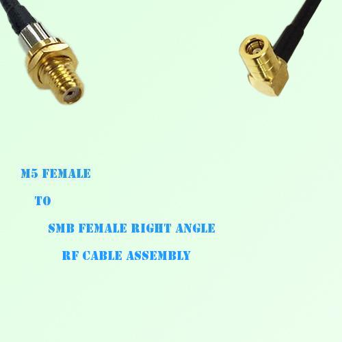 Microdot 10-32 M5 Female to SMB Female Right Angle RF Cable Assembly Microdot 10-32 M5 Female to SMB Female Right Angle RF Cable Assembly