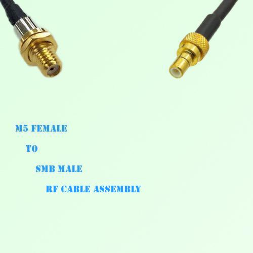 Microdot 10-32 M5 Female to SMB Male RF Cable Assembly