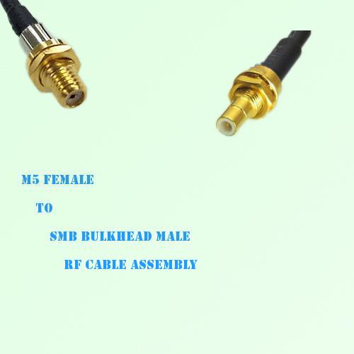 Microdot 10-32 M5 Female to SMB Bulkhead Male RF Cable Assembly