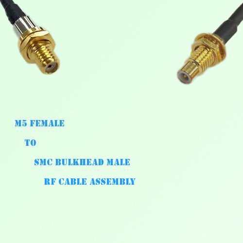 Microdot 10-32 M5 Female to SMC Bulkhead Male RF Cable Assembly