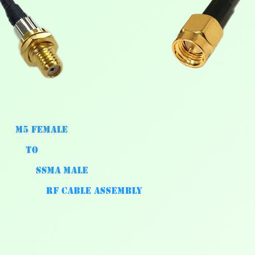 Microdot 10-32 M5 Female to SSMA Male RF Cable Assembly