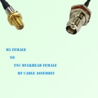 Microdot 10-32 M5 Female to TNC Bulkhead Female RF Cable Assembly