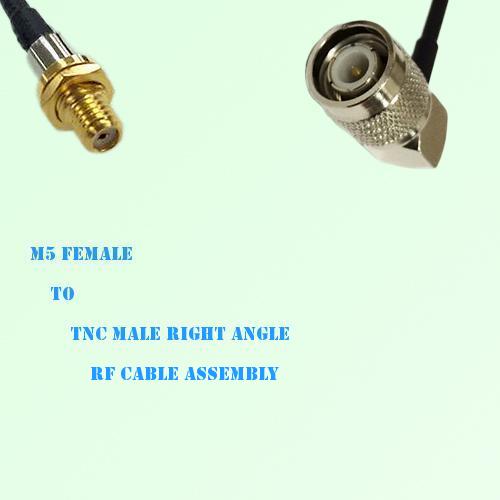 Microdot 10-32 M5 Female to TNC Male Right Angle RF Cable Assembly