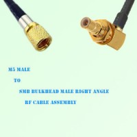 Microdot 10-32 M5 Male to SMB Bulkhead Male R/A RF Cable Assembly