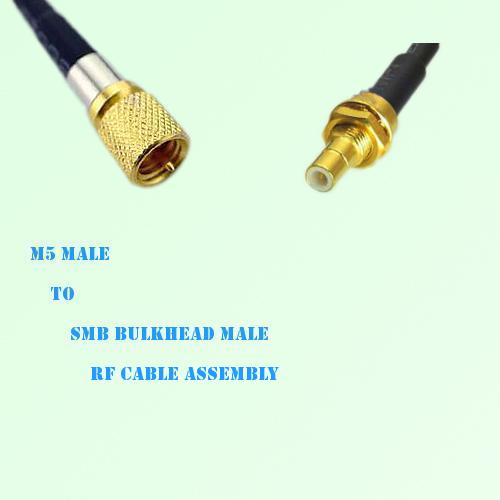 Microdot 10-32 M5 Male to SMB Bulkhead Male RF Cable Assembly